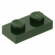 LEGO lapos elem 1x2, sötétzöld (3023)